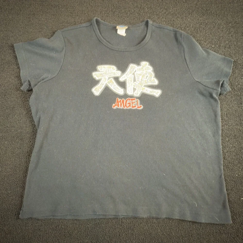 Vintage Women's Black Graphic‎ M. Fasis By California Blue Size 2XL